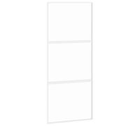 vidaXL Porte coulissante blanc 90x205 cm verre trempé aluminium