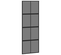 vidaXL Porte Coulissante, Porte de Grange, Porte Intérieur, Porte de Chambre à Coucher Cuisine Entrée, Noir 76x205 cm Verre Trempé Aluminium