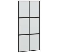 vidaXL Porte coulissante noir 102,5x205 cm verre trempé aluminium