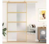 vidaXL Porte Coulissante, Porte Suspendue avec Butoir, Porte avec Panneaux Grange Cuisine Maison Intérieur, Doré Verre 155183
