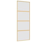 vidaXL Porte coulissante doré 76x205 cm verre ESG dépoli et aluminium