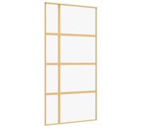 vidaXL Porte coulissante doré 102,5x205cm verre ESG clair et aluminium