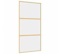 vidaXL Porte coulissante doré 102,5x205cm verre ESG clair et aluminium