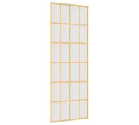 Porte coulissante doré 76x205 cm verre ESG dépoli et aluminium 155175