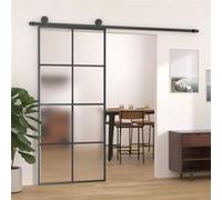 Porte Coulissante Porte Suspendue Système de Suspension avec Rail Chambre Maison Intérieur Aluminium et Verre ESG 288065