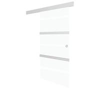 vidaXL Porte Coulissante Porte Suspendue Système de Suspension avec Rail Intérieur Chambre Maison Verre ESG et Aluminium 76x212 cm Argenté