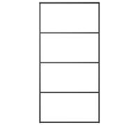 vidaXL Porte Coulissante Système de Porte Coulissante Maison Intérieur Kit d'Assemblage Barre en Forme de U Aluminium et Verre ESG 102,5x205 cm Noir