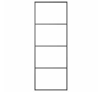 vidaXL Porte Coulissante Système de Porte Coulissante Maison Intérieur Kit d'Assemblage Barre en Forme de U Aluminium et Verre ESG 76x205 cm Noir