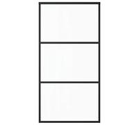 vidaXL Porte Coulissante Système de Porte Rail Salon Salle de Séjour Cuisine Maison Intérieur Verre ESG et Aluminium 102x205 cm Noir