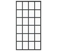 Porte Coulissante Verre ESG et Aluminium 90x205 cm Noir Système Salon vidaXL