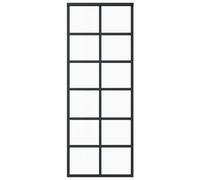 vidaXL Porte coulissante Verre ESG et aluminium 76x205 cm Transparent et Noir, 76 x 205 cm (l x H), 22kg