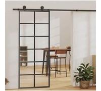 vidaXL Porte coulissante Verre ESG et aluminium 76x205 cm Noir