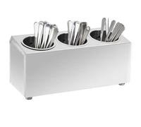 vidaXL Porte-couverts 3 grilles Rectangulaire Acier inoxydable