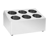 vidaXL Porte-couverts 6 grilles carré acier inoxydable – support ustensiles cuisine