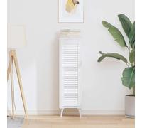 vidaXL Porte d'armoire à persiennes Blanc 99x29,5 cm, Porte de Meuble, Porte de Garde-Robe, Panneau à persiennes en Bois, Porte d'armoire à Lattes