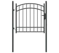 Vidaxl Porte De Clôture Gris 100 X 100 Cm Acier Peint Par Poudre