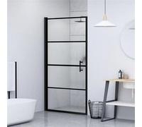 vidaXL Porte de Douche Cabine de Douche Écran de Bain Résistance aux Éclaboussures Intérieur 81x195 cm Verre Trempé 151865 Noir G