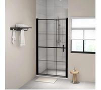 vidaXL Porte de douche 148889 en verre trempé 100 x 178 cm noir