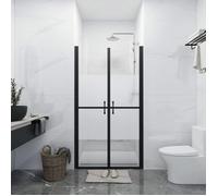 vidaXL Porte de douche demi-sablée verre ESG, cadre aluminium, installation facile (73-76)x190 cm
