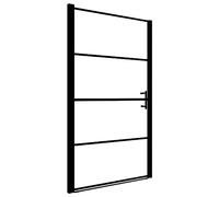 vidaXL Porte de Douche Paroi de Douche Porte de Baignoire Paroi de Baignoire Salle de Bain Maison Intérieur Verre Trempé 91x195 cm Noir
