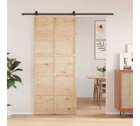 Porte de grange 90x208 cm bois massif de pin, porte de grange coulissante, porte coulissante salle de bain, porte de grange simple