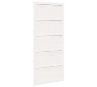 Vidaxl Porte De Grange Blanche 100x208 Cm Bois Massif Pin