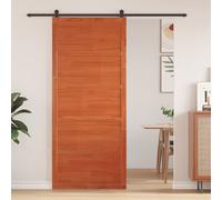 vidaXL Porte de grange brun cireux 90 x 208 cm pin massif