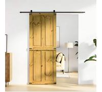 vidaXL Porte de grange Corona Brun Miel 80 x 210 cm Bois de pin massif 42021180