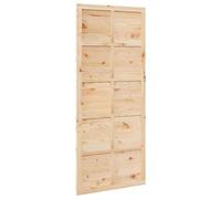 vidaXL Porte de grange Marron 90 x 210 cm Bois massif en pin, Porte de salle à manger rustique, porte coulissante, cloison en bois, déco intérieure, style ferme