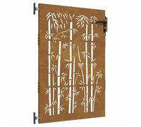 vidaXL Portail de jardin 85x150 cm – Acier corten, design bambou