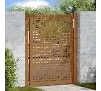 Porte de jardin acier résistant aux intempéries design croisé, porte de clôture, porte extérieure, porte en métal, 4101005