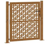 vidaXL Porte de jardin Design croisé – Acier résistant aux intempéries, porte de sécurité