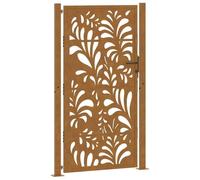 vidaXL Porte de jardin acier résistant aux intempéries design vagues, porte de clôture, porte extérieure, porte en métal, porte de sécurité