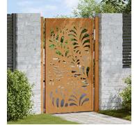 vidaXL Porte de jardin acier résistant aux intempéries design vagues