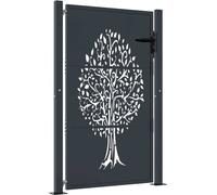 vidaXL Portail de jardin anthracite 105x130cm acier conception d'arbre