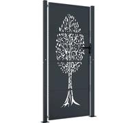 vidaXL Portail de jardin anthracite 105x180cm acier conception d'arbre