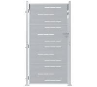 vidaXL Porte de Jardin Argenté 96 x 180 cm Acier Inoxydable, Jardin et terrasse, Rectangulaire, Moderne, Espaces de détente, Confort extérieur, Beige Clair, Décor élégant