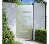 vidaXL Porte de Jardin Argenté 96 x 200 cm Acier Inoxydable, Jardin et terrasse, rectangulaire, Moderne, avec Un aménagement paysager Unique, des Meubles élégants et Un éclairage Contemporain