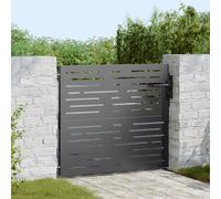 vidaXL Porte de Jardin Noir 105 x 100 cm Acier Peint par Poudre, Porte en Acier Moderne, barrière métal, entrée extérieure, clôture résidentielle, accès Jardin sécurisé