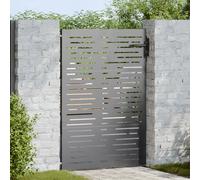 vidaXL Porte de Jardin Noir 85 x 125 cm Acier Peint par Poudre, Porte Moderne pour Jardin et terrasse, Design Rectangle, Durable, sécurisé et Minimaliste, Coating en Poudre