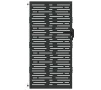 Vidaxl Porte De Jardin Noir 105 X 175 Cm Acier Peint Par Poudre