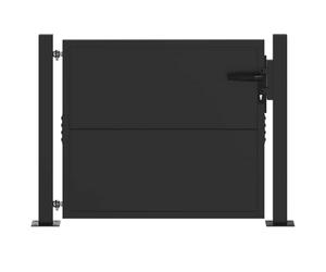 vidaXL Porte de Jardin Noir 110 x 105 cm Acier enduit de poudre, Barrière de jardin moderne, portail en acier, entrée résistante aux intempéries, clôture rectangulaire tendance