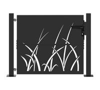 vidaXL Porte de jardin 110 x 105 cm Noir – Acier peint par poudre, résistant aux intempéries