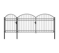 vidaXL Porte de Jardin Noir 175 x 400 cm Acier, Portail en Acier Moderne et Solide, résistant aux intempéries, Personnalisable, Design élégant pour Jardin et terrasse