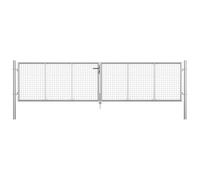 vidaXL Porte de Jardin Portillon de Clôture de Jardin Barrière de Jardin Portail de Jardin Terrasse Patio Acier Galvanisé 415x125 cm Argenté