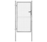 vidaXL Porte de Jardin Portillon de Jardin Portail de Jardin Portail de Clôture de Patio Barrière de Terrasse Extérieur Acier Galvanisé 105x200 cm