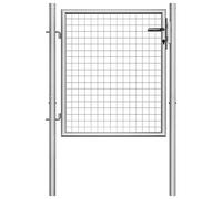 VidaXL Porte de Jardin Portillon Portail de Clôture de Patio Barrière de Terrasse Extérieur en Acier Galvanisé 105x125 cm