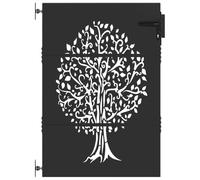 vidaXL Porte de Jardin - Une barrière Moderne et stylée avec Un Super Design d'arbre découpé au Laser, Top pour Ton Patio ou Ton Jardin.
