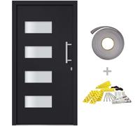 Porte d'entrée Aluminium et PVC Anthracite 100x200 cm