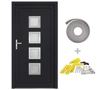 vidaXL Porte d'entrée anthracite 108x200 cm PVC